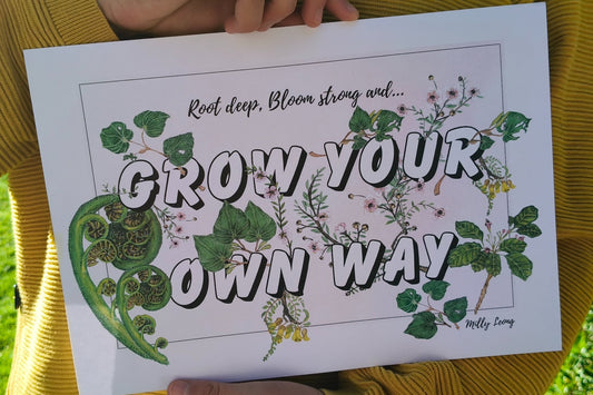 NZ native plant art print by Milly – hand-drawn in Aotearoa